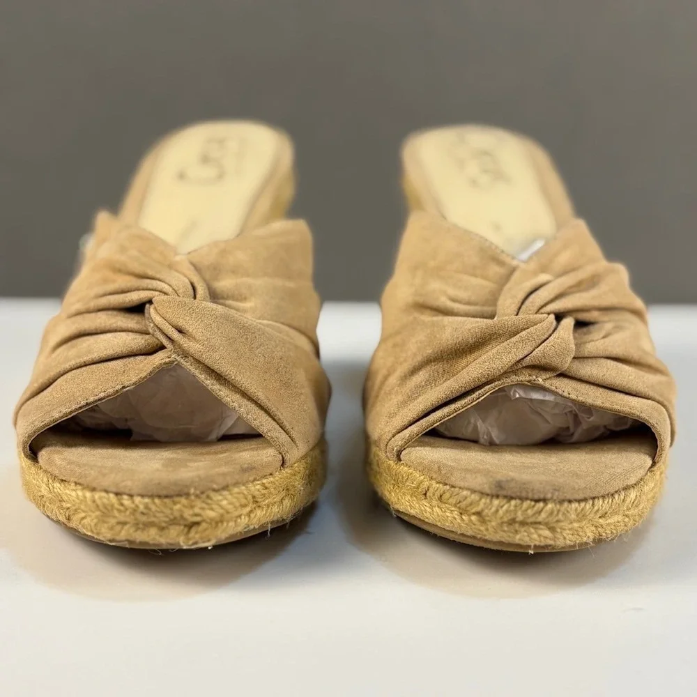Circus by Sam‎ Edelman Women's Tan Espadrille Wedge Sandals Size 9.5